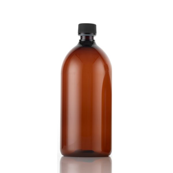 Plastic Amber (pet) Bottles 1000ml (1 Litre)