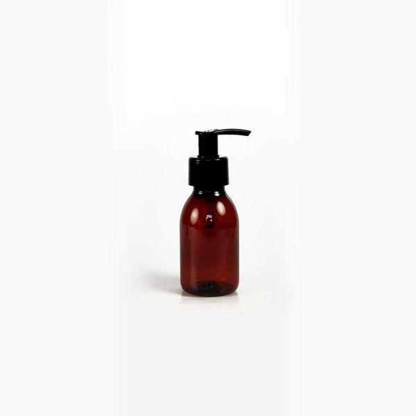 Plastic Amber (PET) Bottles with Pump Tops 100ml