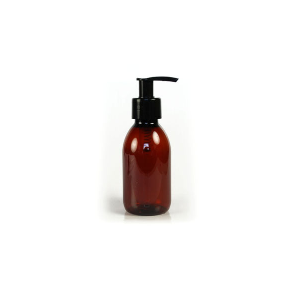Plastic Amber (PET) Bottles with Pump Tops 150ml