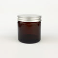 Amber Glass Wide Mouth Jars with Silver Lids 120ml