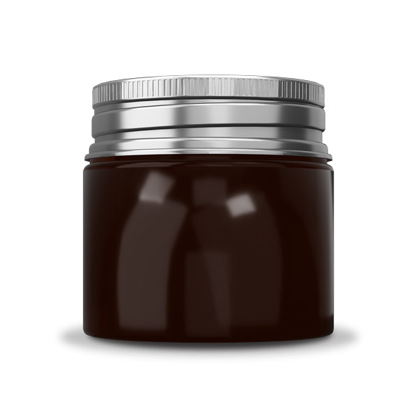 Amber Glass Wide Mouth Jars with Silver Lids 15ml