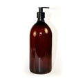Plastic Amber (PET) Bottles with Pump Tops 1000ml