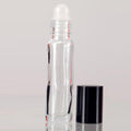 Clear Glass Roll On Bottles with Plastic Roller 10ml