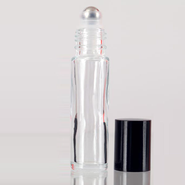 Clear Glass Roll On Bottles with Metal Roller 10ml