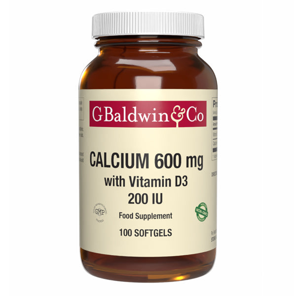 Baldwins Calcium 600mg With Vitamin D 200 Iu 100 Softgels
