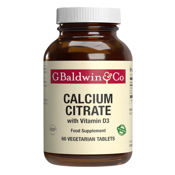 Baldwins Calcium Citrate With Vitamin D 60 Vegetable Tablets