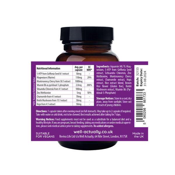 Well Actually Neuro Night Complex 5-HTP+ 60 Vegan Capsules