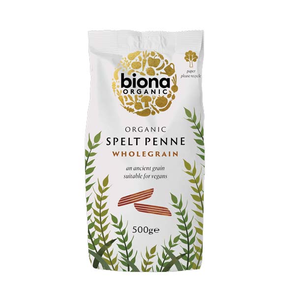Biona Organic Wholegrain Spelt Penne Pasta 500g
