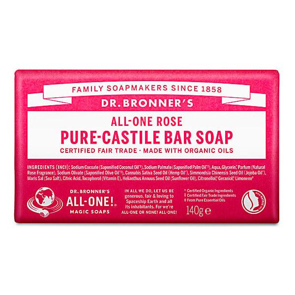 Dr Bronner All One Rose Pure Castille Soap Bar 140g