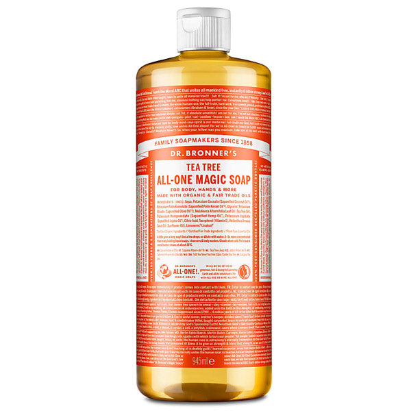Dr Bronner Pure Liquid Castile Soap Tea Tree 945ml