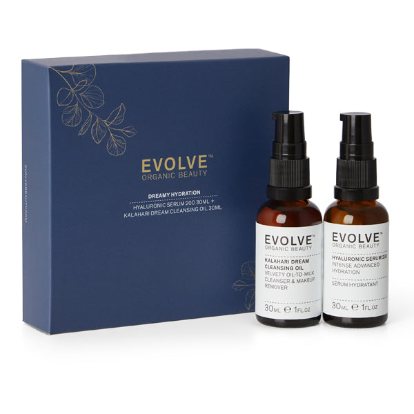 Evolve Dreamy Hydration Hyaluronic Serum 30ml and Kalahari Dream Cleansing Oil 30ml