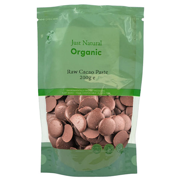Just Natural Raw Organic Cacao Paste 200g