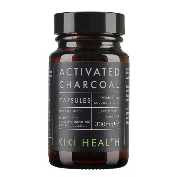Kiki Health Activated Charcoal 300mg 50 Vegetarian Capsules
