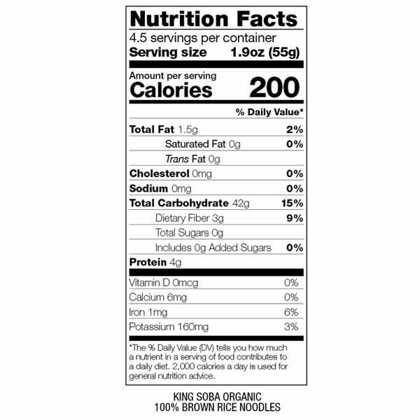 King Soba Organic 100% Brown Rice Noodles 250g