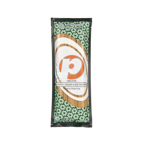 King Soba Organic Pumpkin and Ginger Brown Rice Noodles 250g