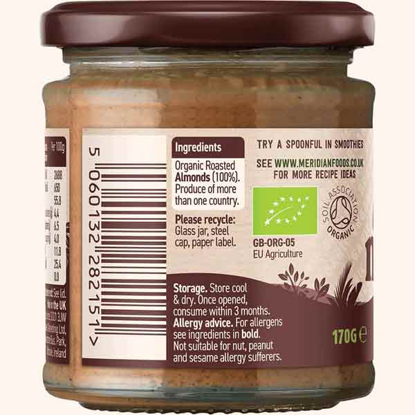 Meridian Organic Smooth Almond Butter 170g