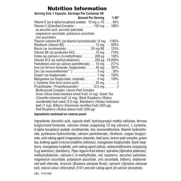 Natures Plus HemaPlex Iron Supplement with Synergistic Cofactors 60 Vegetarian Capsules