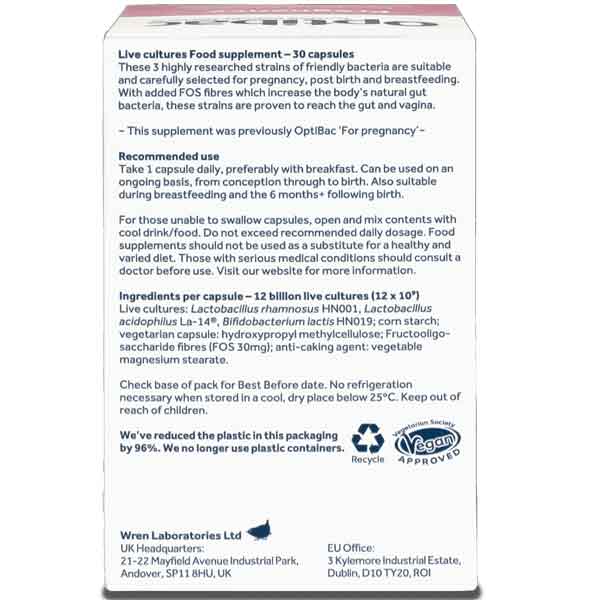 Optibac Probiotics For Pregnancy 30 Capsules