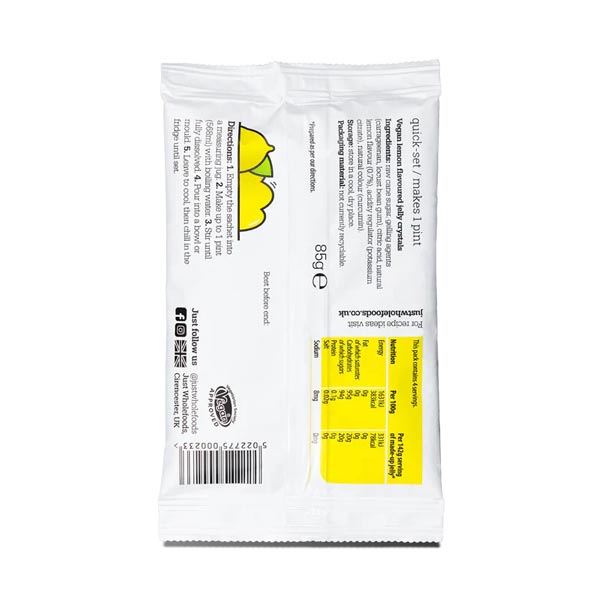 Just Whole Foods Vegetarian Lemon Jelly Crystals 85g