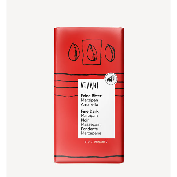 Vivani Fine Dark Marzipan Amaretto 60% Chocolate 100g