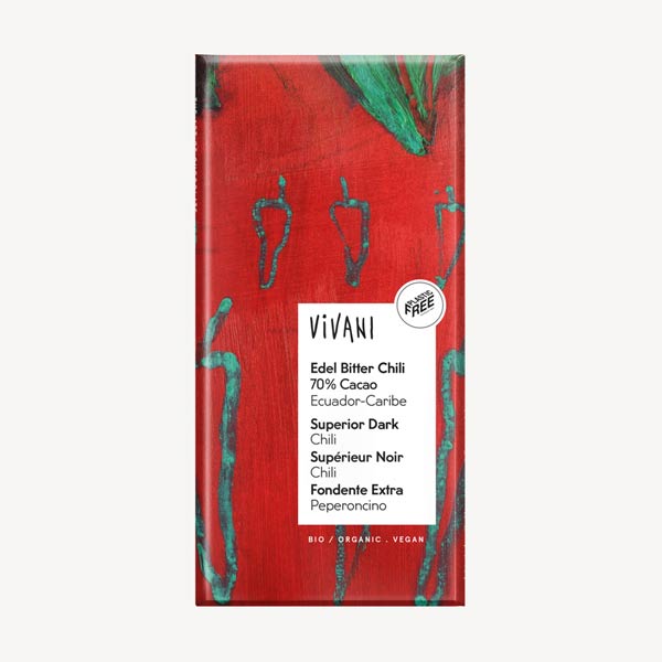Vivani Superior Dark Chili 70% Ecuador-Caribe Chocolate 80g