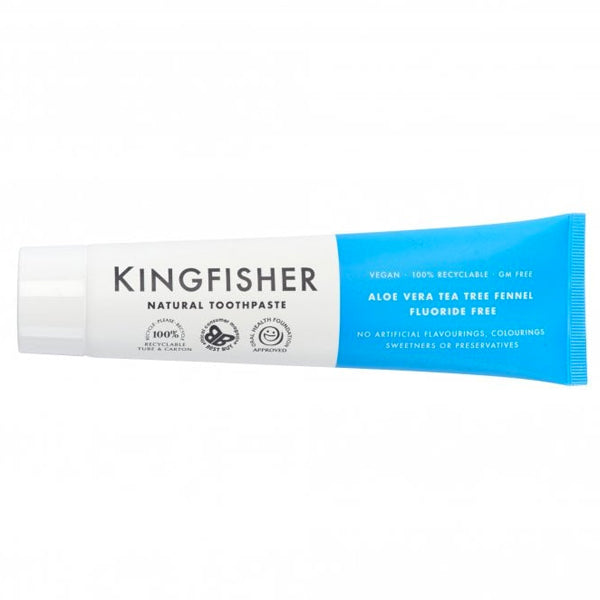 Kingfisher Aloe Vera Toothpaste Tea Tree Flouride Free Fennel 100ml