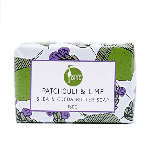 Laughing Bird Patchouli & Lime Soap with Shea and Cocoa Butter 150g