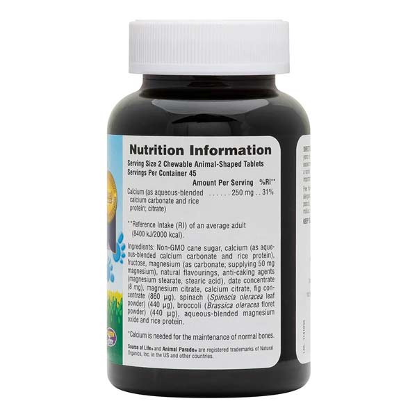 Natures Plus Animal Parade Chewable Calcium Vanilla Sundae Flavour 90 Tablets