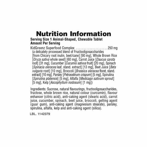Natures Plus Animal Parade Kid Greenz Tropical Fruit Flavour 90