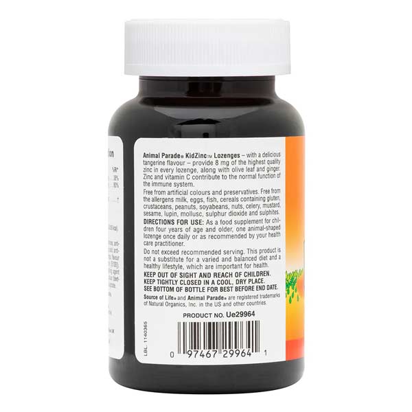 Natures Plus Animal Parade Kid Zinc 90 Lozenges Tangerine Flavour