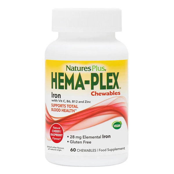 Natures Plus HemaPlex Iron 28mg Mixed Berry Chewables