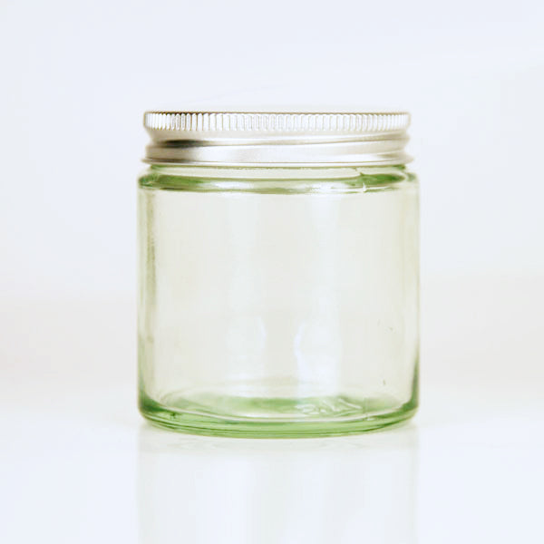Clear Glass Wide Mouth Jars with Silver Lids 120ml