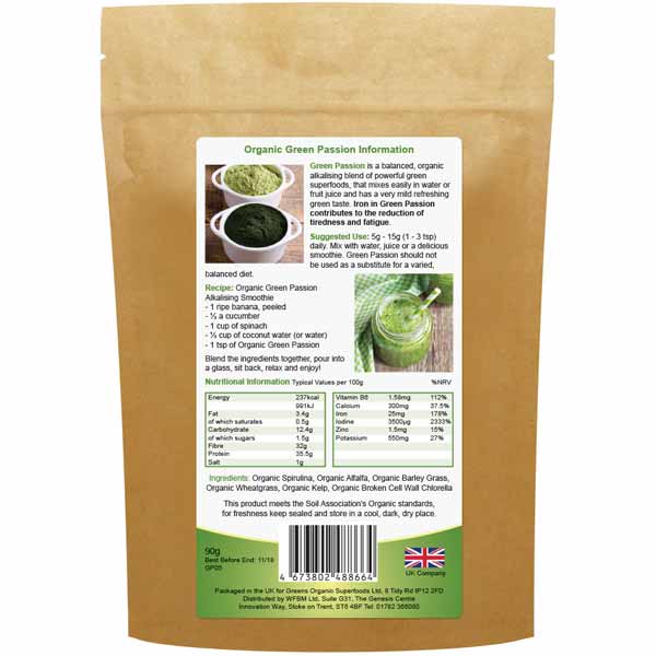 Golden Greens Organic Green Passion Powder 90g