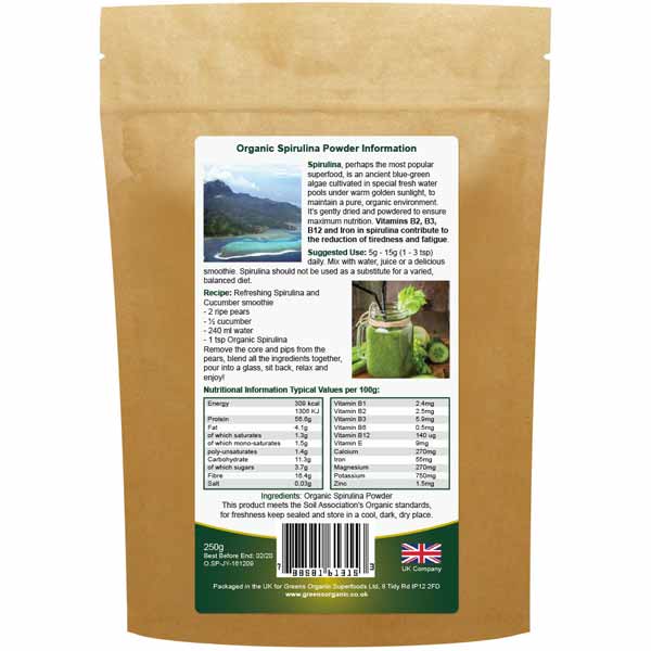 Golden Greens Organic Spirulina Powder 100g