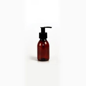 Plastic Amber (PET) Bottle With Pump Top 100ml