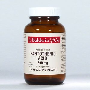 Baldwins Pantothenic Acid 500mg (prolonged Release) 60 Vegetarian Tablets