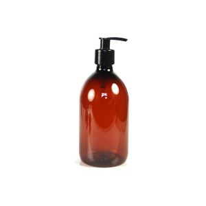 Plastic Amber (PET) Bottle With Pump Top 500ml