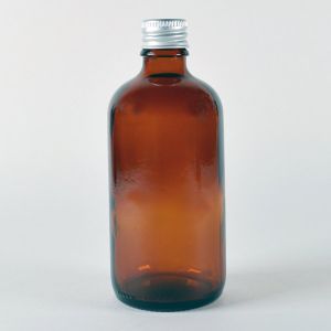Alpha Amber Glass Bottles With Silver Cap 100ml