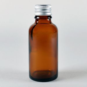 Alpha Amber Glass Bottles With Silver Cap 30ml