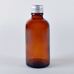 Alpha Amber Glass Bottles With Silver Cap 50ml