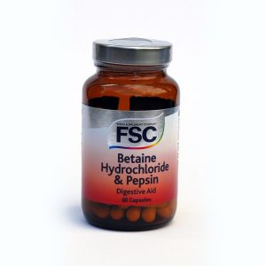 FSC Betaine Hydrochloride 684mg And Pepsin 130mg 60 Gelatine Capsules