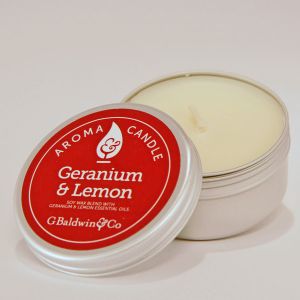 Baldwins Geranium And Lemon Aroma Candle 105g