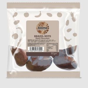 Biona Organic Dark Chocolate Brazil Nuts 80g