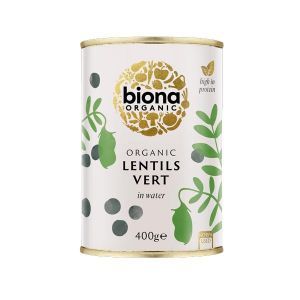 Biona Organic Canned Lentils Vert (puy Lentils) 400g