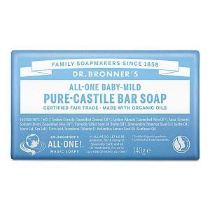 Dr Bronner All One Baby Mild PureCastille Unscented Soap Bar 140g