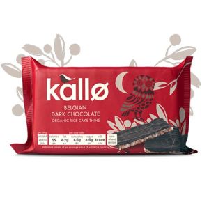 Kallo Belgian Dark Chocolate Rice Cake Thins 90g