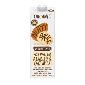 Nutty Bruce Unsweetened Organic Activated Almond and Oat Milk 1 Litre