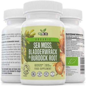 Nutrify Organic Sea Moss Bladderwrack and Burdock Root 60 Capsules