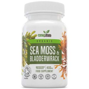 Nutrify Organic Wild Harvested Sea Moss and Bladderwrack 90 Vegetarian Capsules