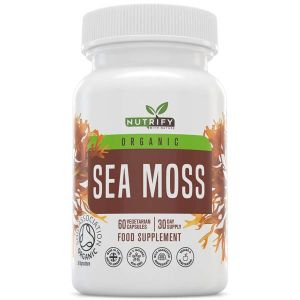 Nutrify Sea Moss Wild Harvested Organic Irish Moss 60 Vegetarian Capsules